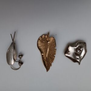 3 Vintage Leaf Pin / Brooch